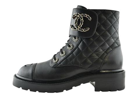 chanel leather boots replica|chanel quilted combat boots.